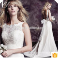 Bare Back Lace Andar Comprimento Custom Make Long Formal Bridal Wedding Dress